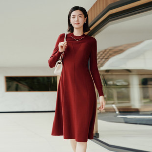 歌蒂诗冬专柜新款 1E41L3067 优雅气质简约大方100%羊毛连衣裙