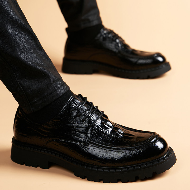 男士皮鞋男厚底真皮英伦透气商务正装内增高韩版潮流休闲新郎结婚