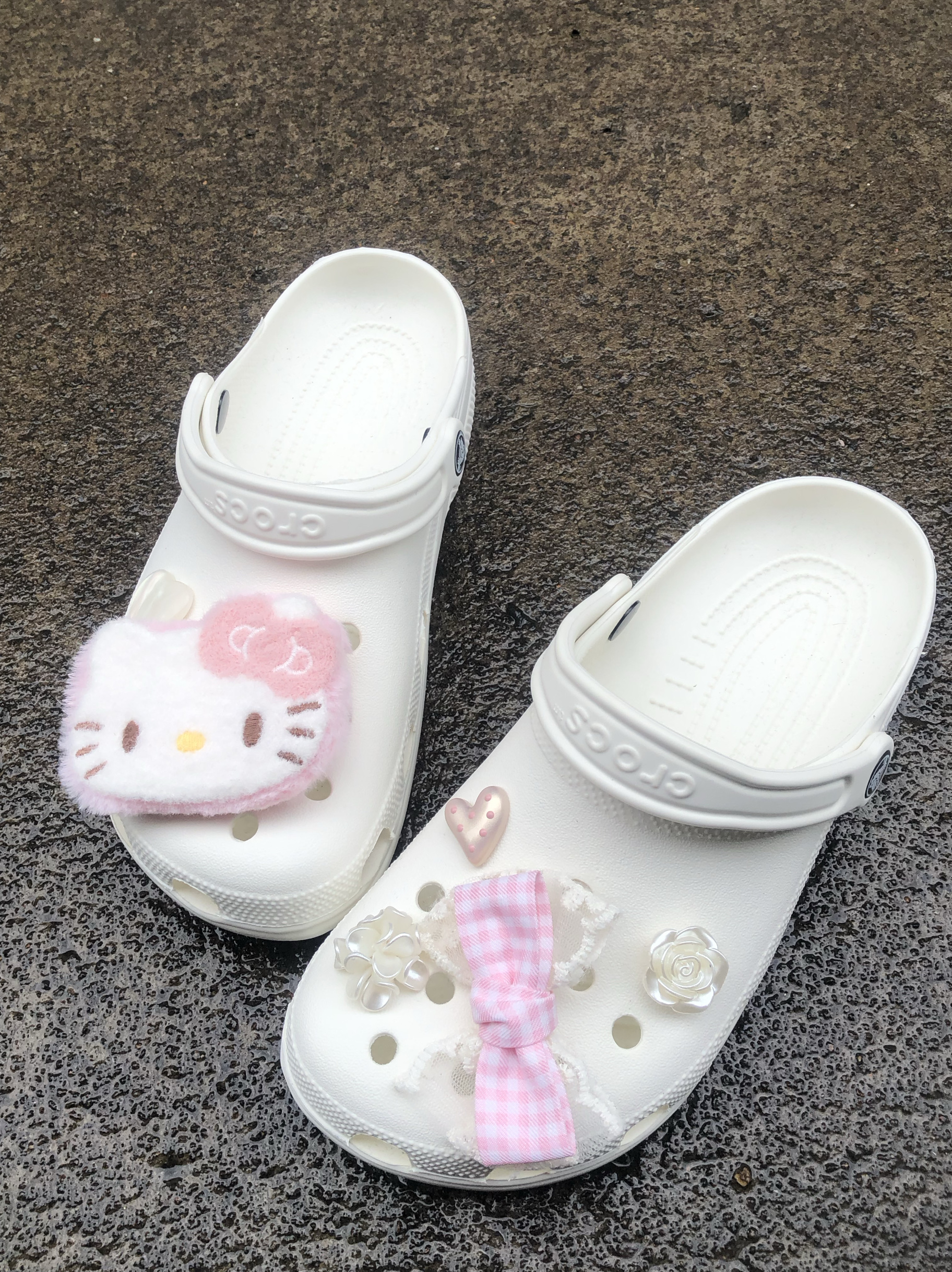 蝶戀物語(yǔ)～原創(chuàng)洞洞鞋鞋花可愛(ài)kitty蝴蝶結(jié)cro配飾～不含鞋