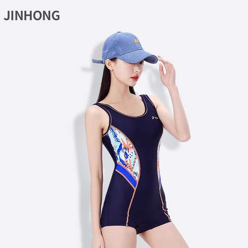 专业游泳衣女连体平角游泳馆专用