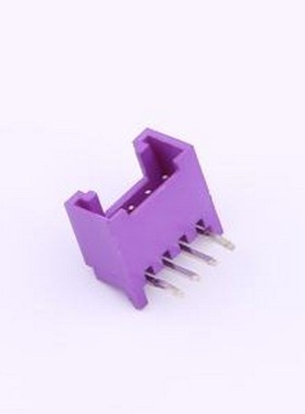 HC-HY-4AW-P-K-10 线对板针座 2mm 1x4P 紫色弯针带扣 紫色 弯插,