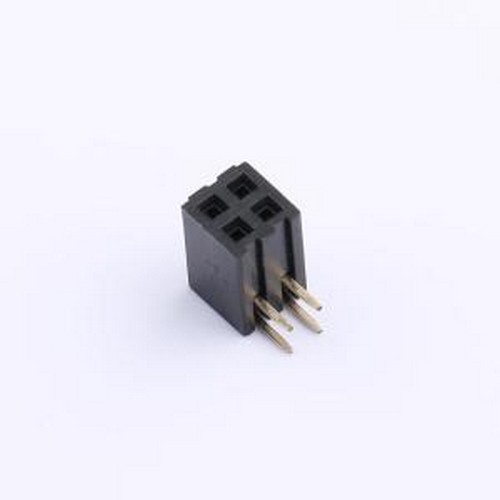 CSFB203-0202A001R1AC 排母 2x2P 间距:2mm 弯插 插件,P=2mm