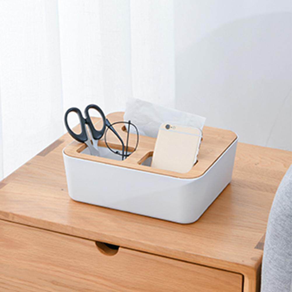 waterproof wooden tissue box paper storage box table remote