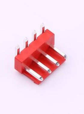 XY-VH3.96-4A21-R 线对板针座 VH 3.96mm 1x4P 弯插 红色 弯插,P=