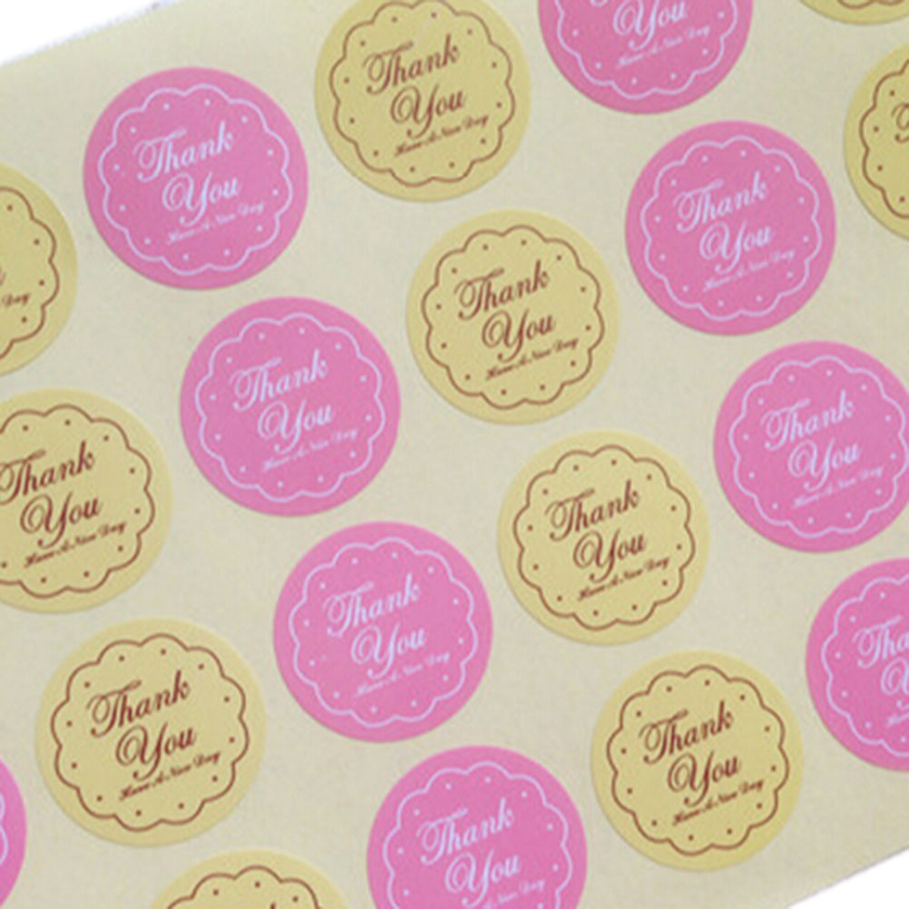 48pcs  for wedding seals  yellow pink colors thank you desig