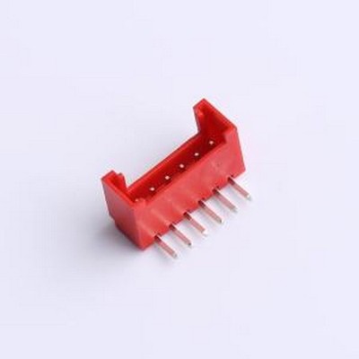XY-HY2.0-6A21-R 线对板针座 HY 2.0mm 1x6P 弯插 带扣 红色 弯插