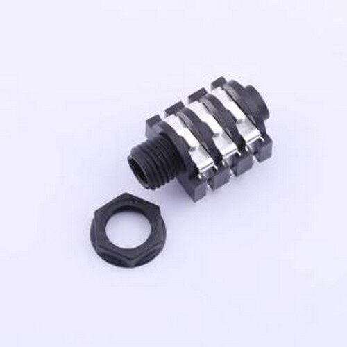 PJ-609K 音频连接器(耳机) 6.35mm耳机座 两件套 插件 - 实物图
