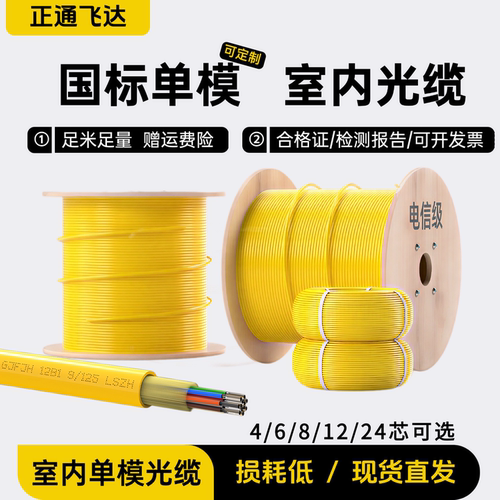 正通飞达室内单模光缆国标束装