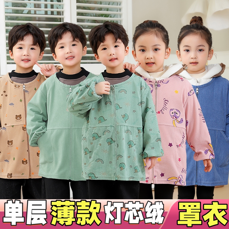 儿童灯芯绒罩衣冬季女孩外套护衣