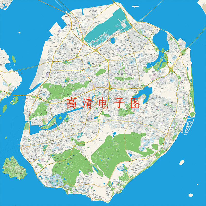 仅图片电子版厦门市区地图城区道路交通小区楼盘图高清素材