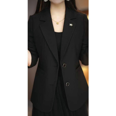 常规休闲长袖纯色小西装爆款