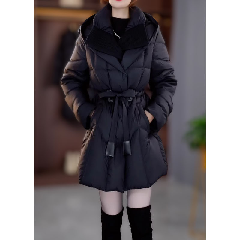 时尚黑色羽绒服外套女2025冬季新款气质妈妈装加厚中长款保暖大衣