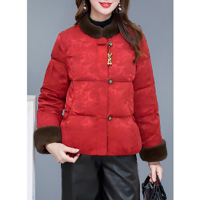 新中式妈妈冬装羽绒服女新款外套