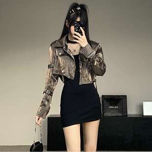 演出服女团金色短款外套伴舞爵士舞打歌服辣妹酷飒拽姐DS穿搭套装