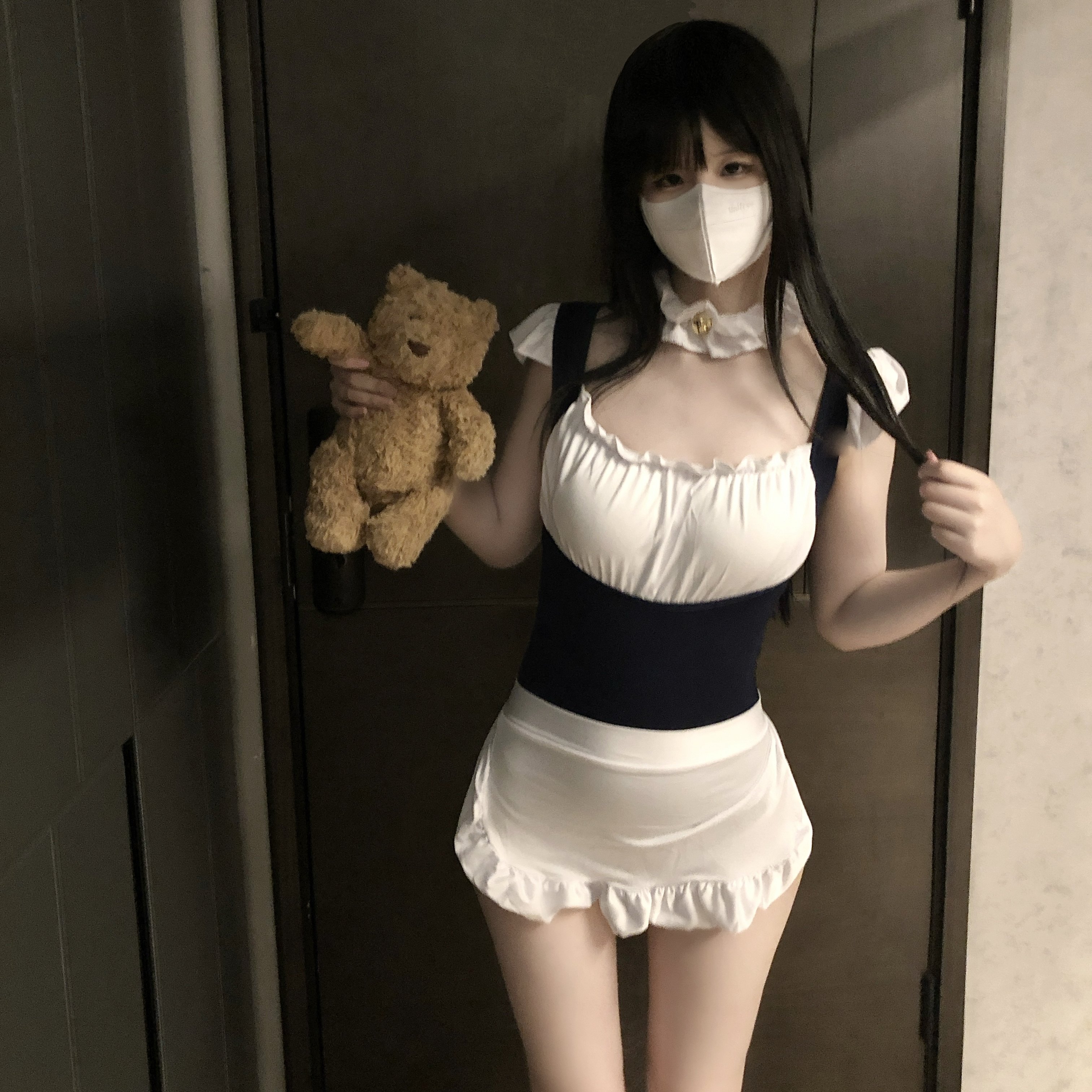 可爱软妹水手女仆围裙连体衣制服