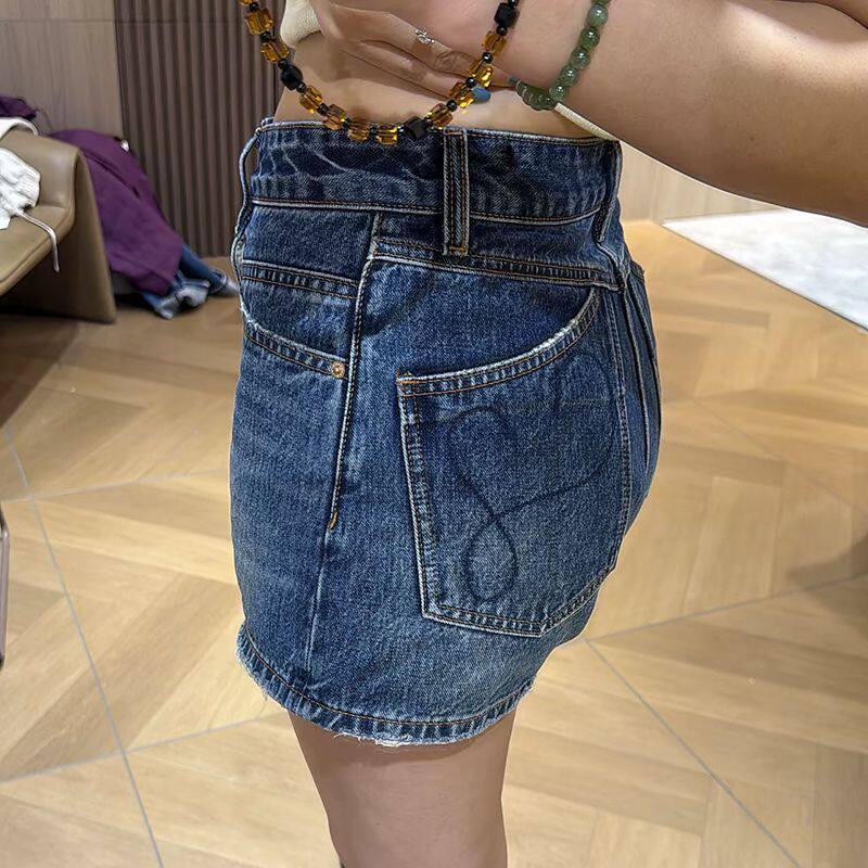 大码韩版简约高腰显瘦牛仔短裤女图片