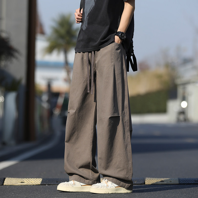 WASSUP潮牌美式复古冲锋裤男2026新款青少年宽松休闲百搭工装长裤,男装,休闲裤,淘宝优惠券,粉丝福利购,淘宝优惠卷