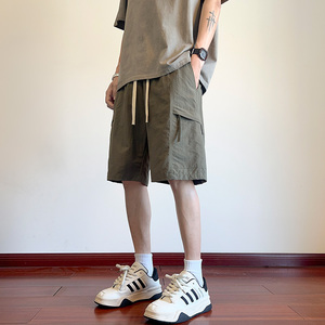 WASSUP工装复古薄款五分短裤男夏