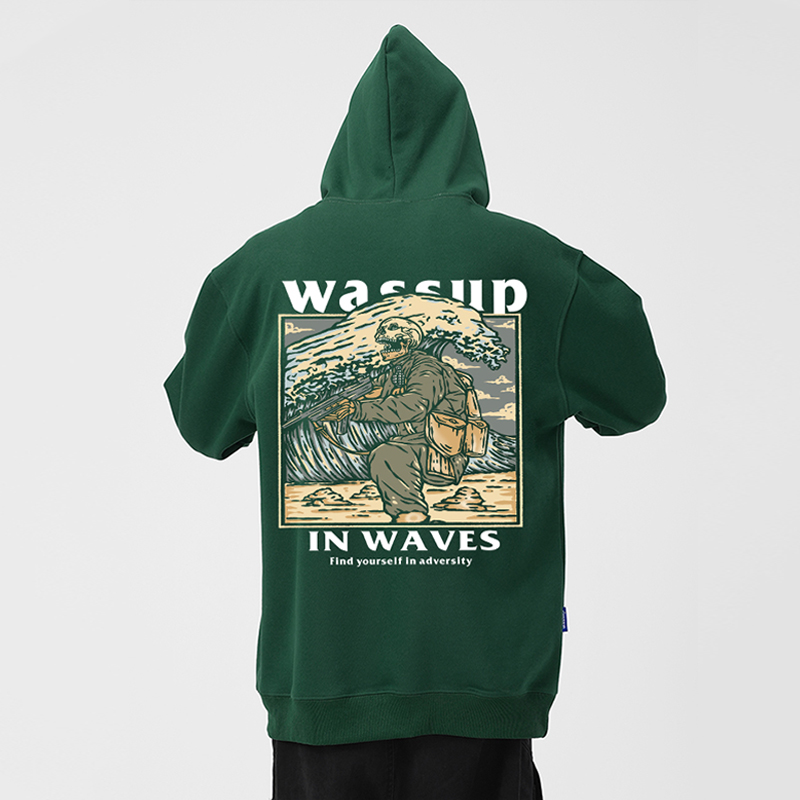 WASSUP美式重磅连帽卫衣男女秋冬