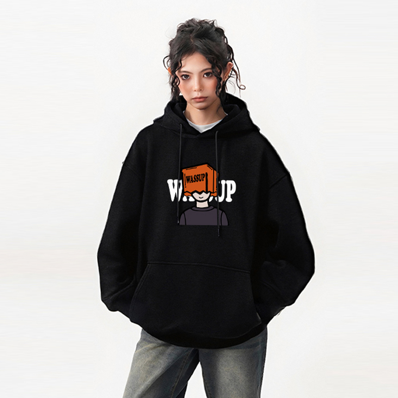 WASSUP美式重磅男女连帽卫衣潮牌