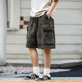 复古迷彩街头多口袋工装 短裤 男夏季 WASSUP美式 宽松百搭休闲五分裤
