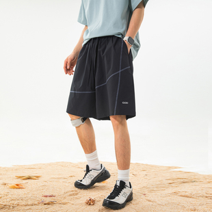 WASSUP哈梭线撞色轻薄训练运动短裤透气速干宽松廓形裤子男款夏季