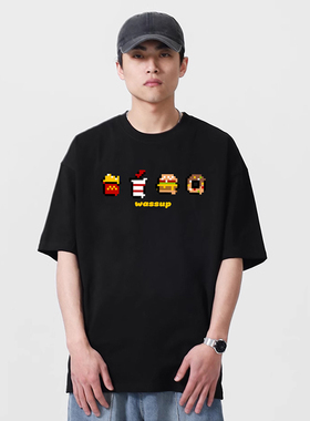 WASSUP数码印花T恤短袖男女款夏季宽松oversize圆领半袖体恤上衣