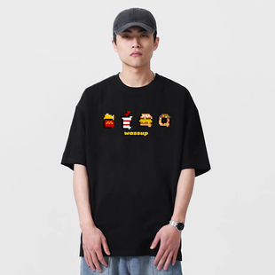 WASSUP数码印花T恤短袖男女款夏季宽松oversize圆领半袖体恤上衣