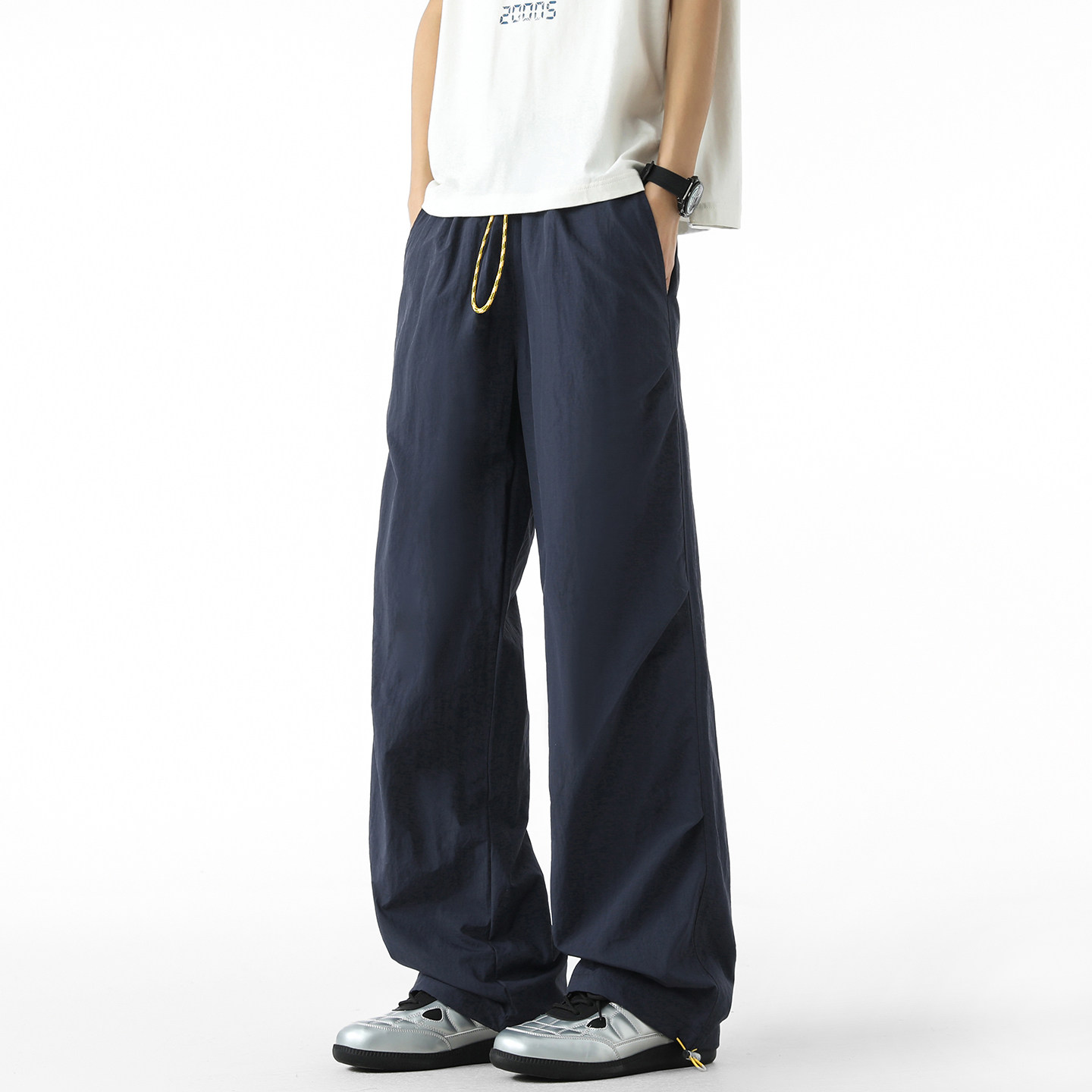 WASSUP美式褶皱冲锋工装裤男款宽松直筒2026新款夏季阔腿伞兵长裤