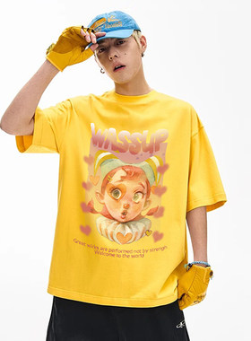 WASSUP美式复古小丑T恤短袖男女