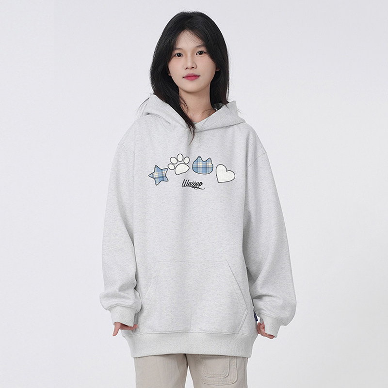 WASSUP卡通元素连帽卫衣男女2026