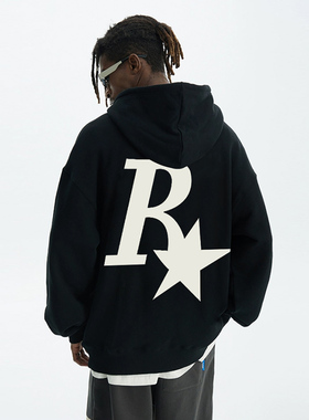 潮牌联名卫衣男连帽秋冬加绒清仓上衣外套帽衫