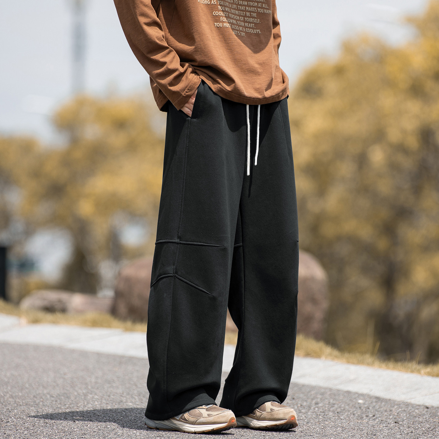 WASSUP潮牌美式休闲复古卫裤男秋冬款潮流百搭青少年直筒弯刀长裤,男装,休闲裤,淘宝优惠券,粉丝福利购,淘宝优惠卷