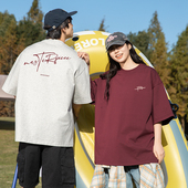 字母纯棉短袖 T恤男女夏季 新款 WASSUP美式 宽松重磅圆领半袖 上衣服