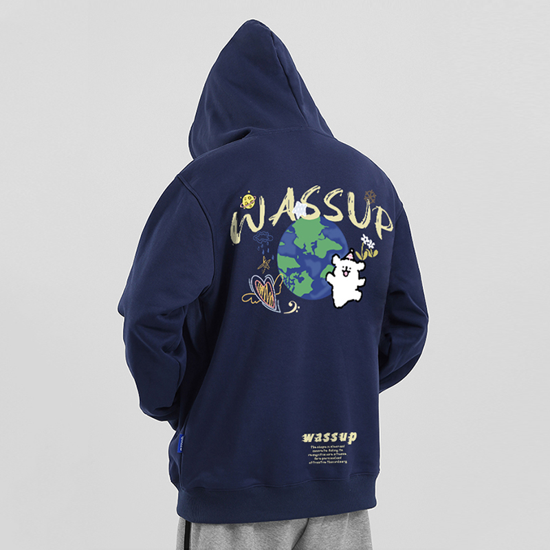WASSUP美式重磅连帽卫衣男女潮牌