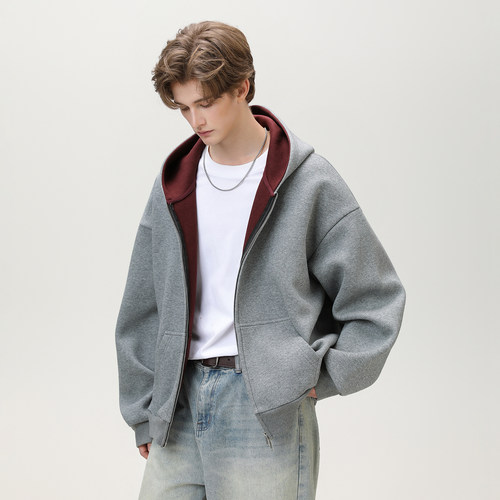 WASSUP重磅美式廓形开衫卫衣外套