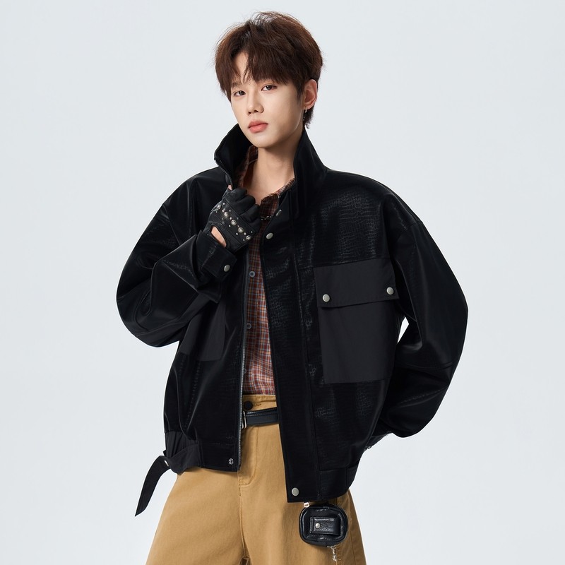 WASSUP美式立领工装短款夹克男春季新款机能风休闲痞帅上衣服外套