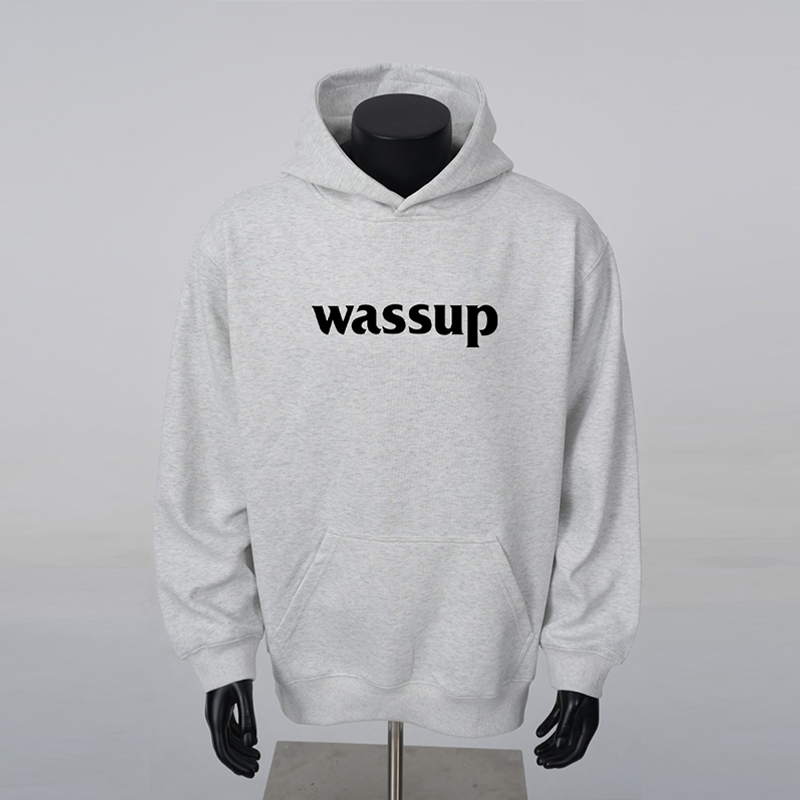 WASSUP国潮基础款字母连帽卫衣