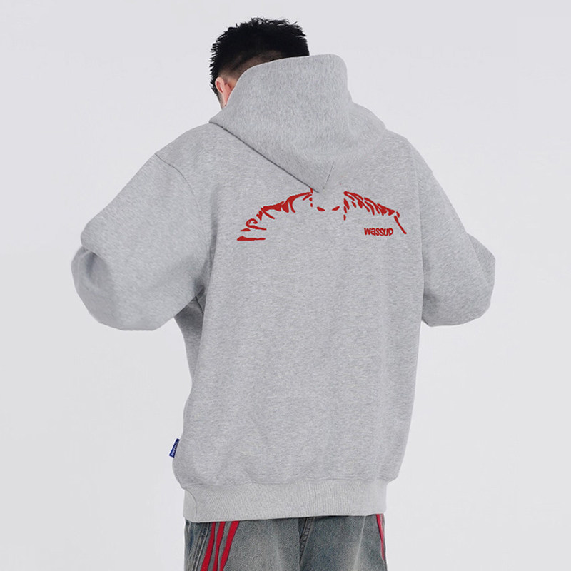 WASSUP美式重磅加绒卫衣男潮牌