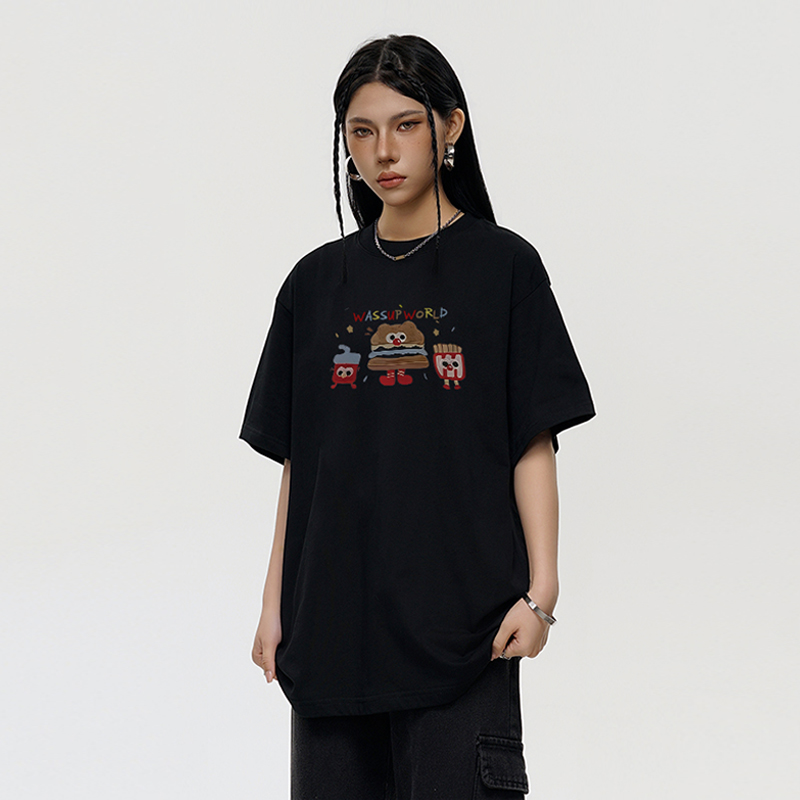WASSUP卡通T恤短袖女夏季潮牌