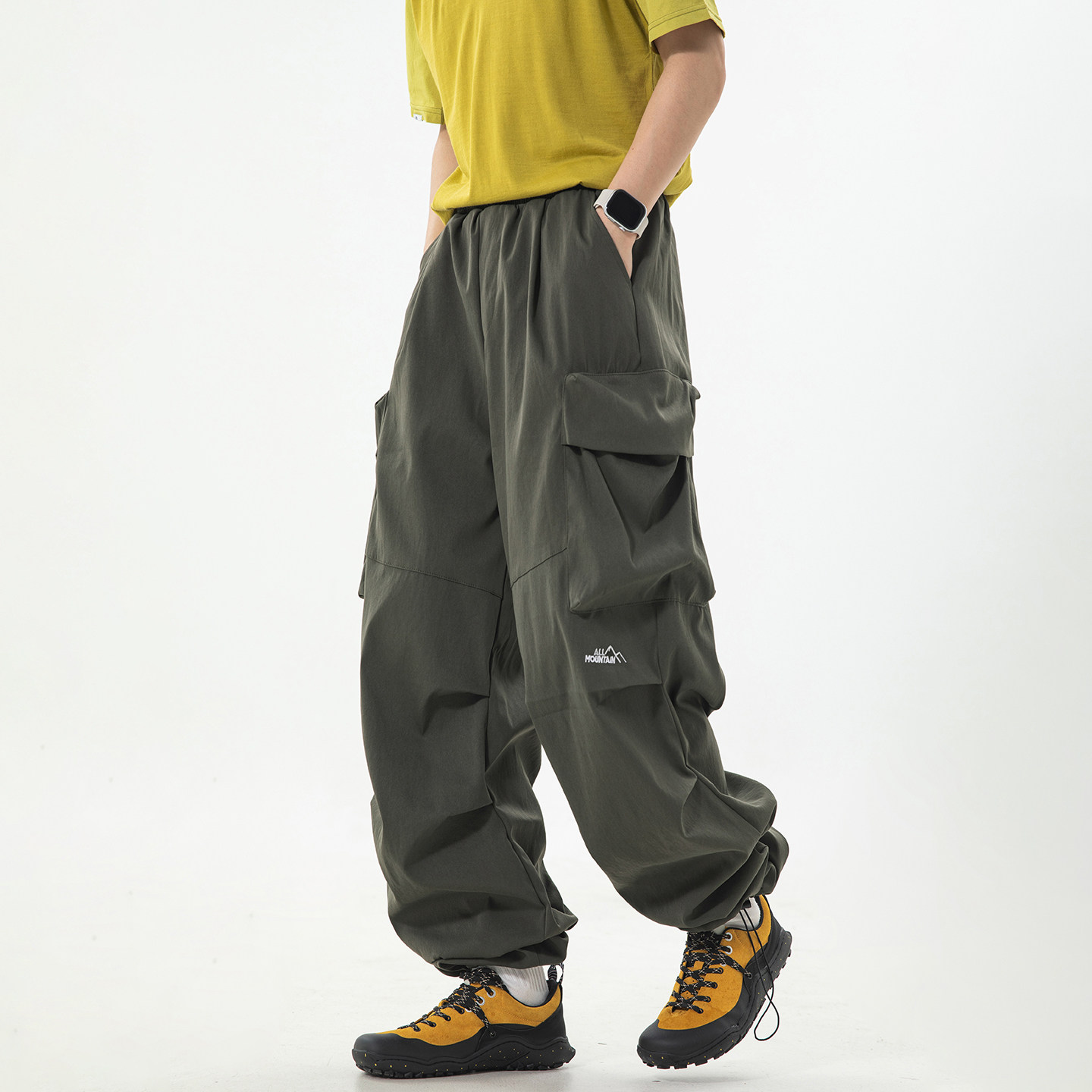 WASSUP防泼水登山冲锋裤男女款春夏2026新款机能工装户外运动裤子