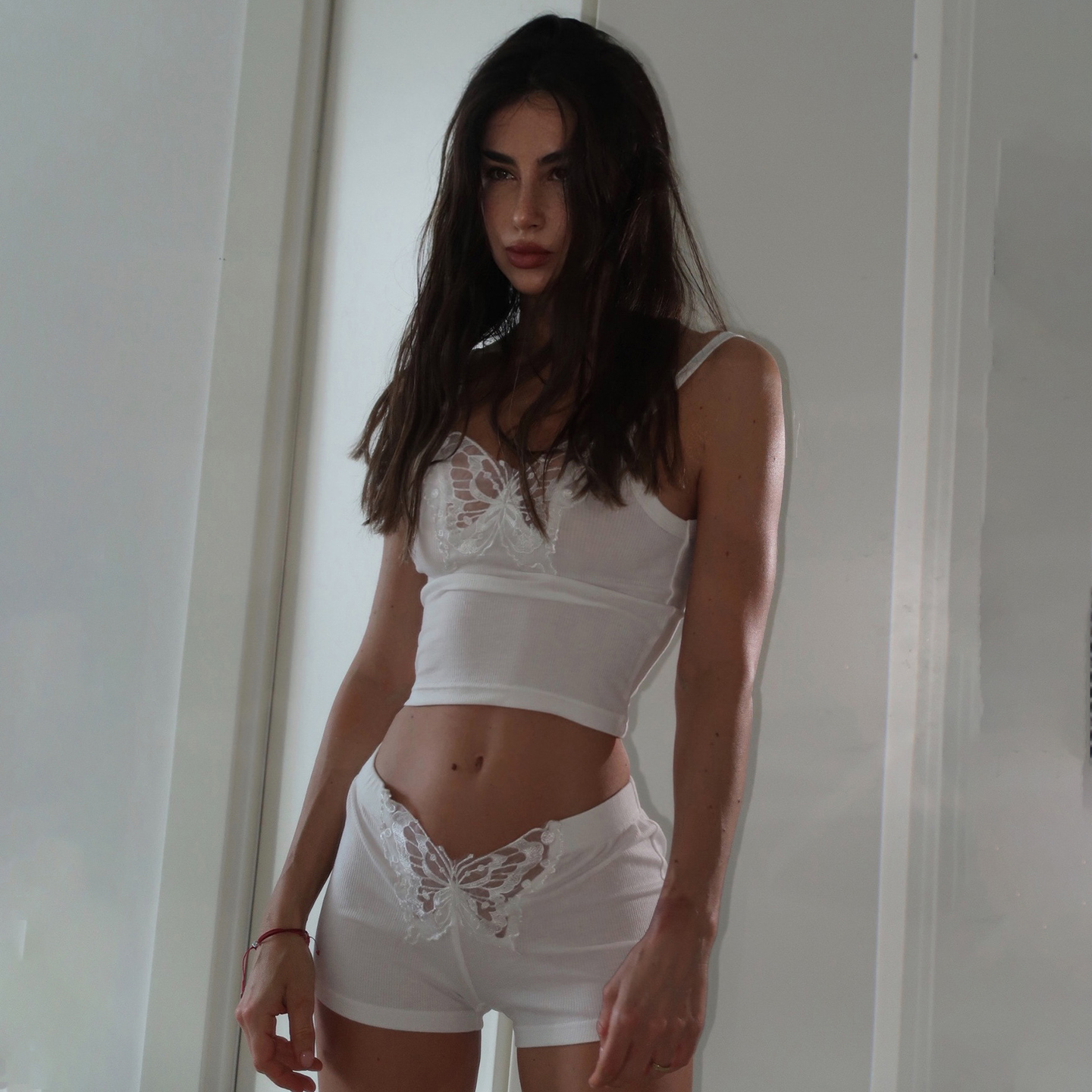 纯欲性感蕾丝蝴蝶设计感休闲套装