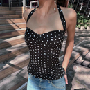 DARLINGAGA法式 显瘦打揽吊带 少女感胸型设计感波点挂脖背心女修身