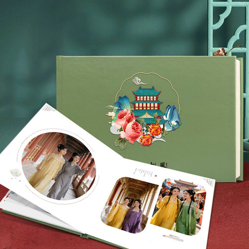 古风写真皮面闺蜜纪念册定制相册写真照片打印成书纪念册影集制作