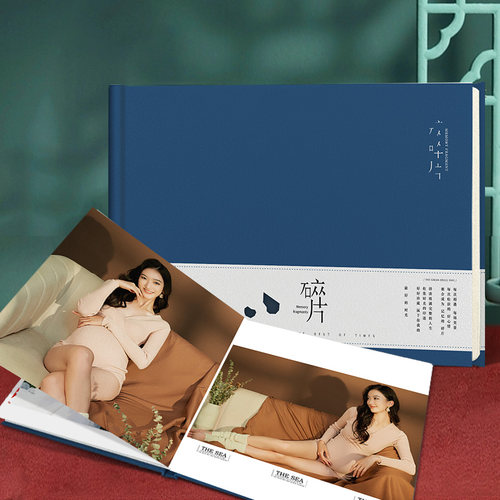 孕妇写真孕妇照片皮面纪念册定制相册照片打印成书纪念册影集制作