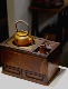 私家旧物 38×24x25cm 烧碳煮茶 红木掌柜茶炉 年份木作茶炉