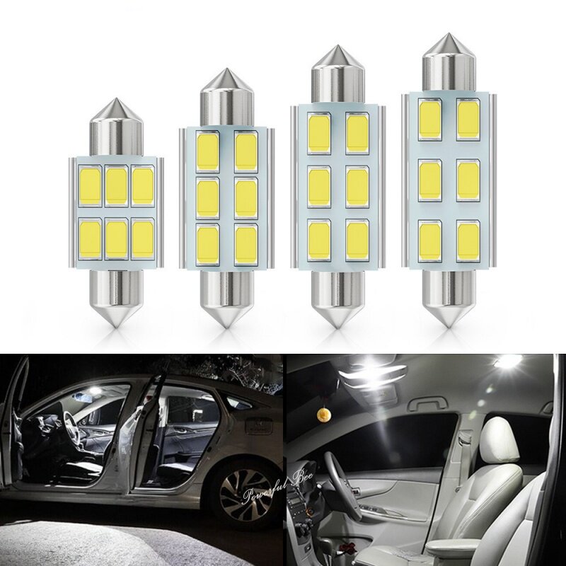 디코드 C5W 더블 팁 3W 백색광 LED 자동차 구획 독서 등 여행용 케이스 조명 번호판 조명 수정 L31-41MM 길이