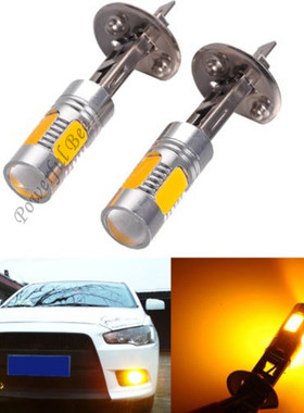 H1 15W高亮汽车LED前雾灯改装白黄冰蓝光COB爆闪双模式防雾警示灯