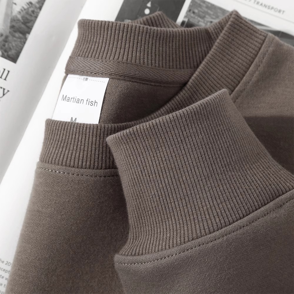 外贸清仓~撤回捡漏重磅纯色圆领卫衣男女春秋宽松套头上衣打底衫