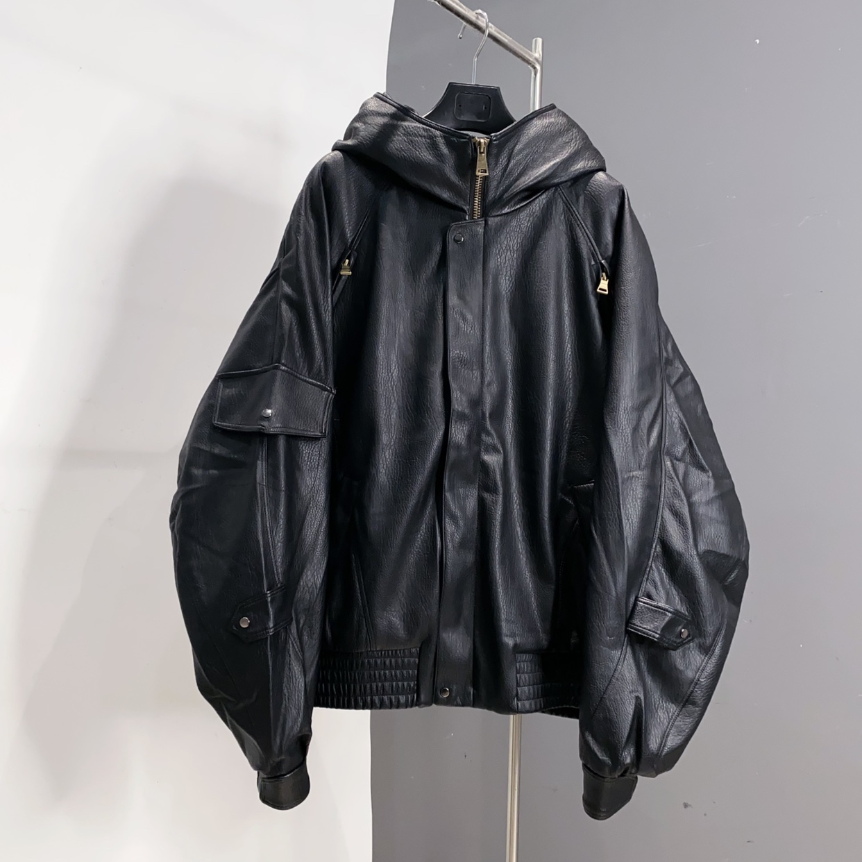 高定荔枝纹皮质90鸭绒羽绒服男女情侣款冬季保暖外套防风TX长62